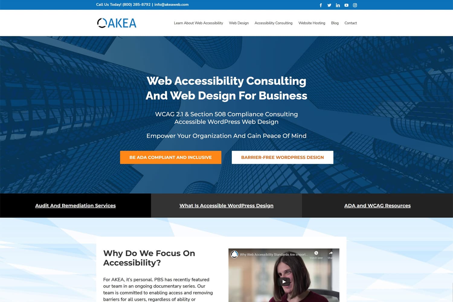 Screenshot of AKEA Web Solutions website