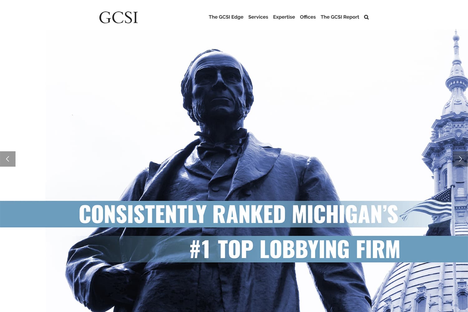 Screenshot of GCSI website