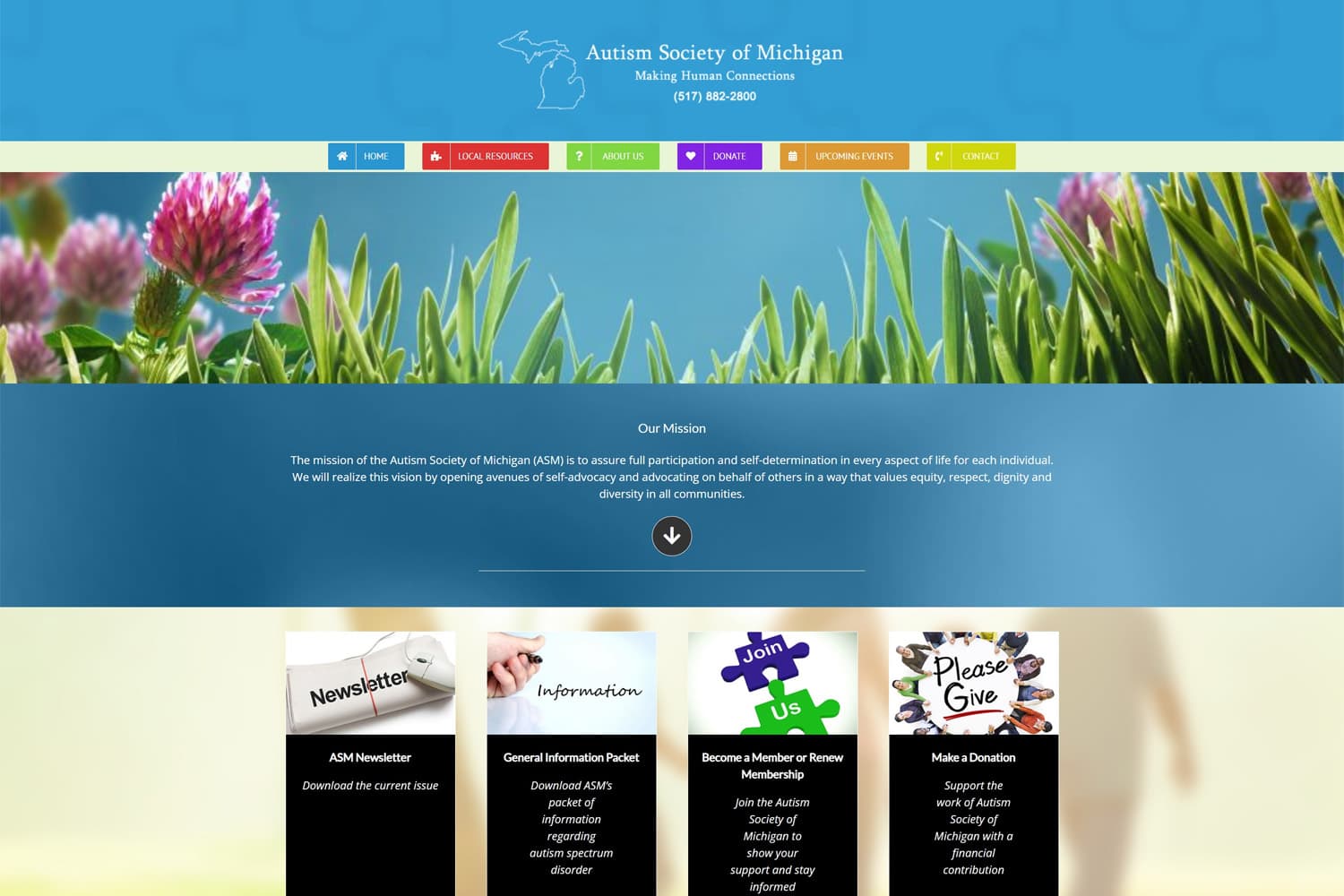 Screenshot of Michigan Autism Council website