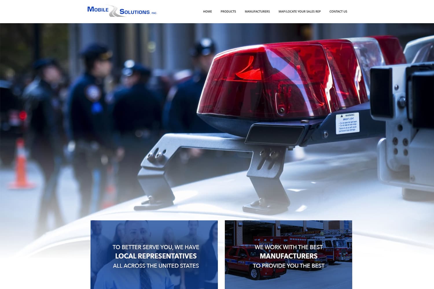 Screenshot of Mobile Solutions website