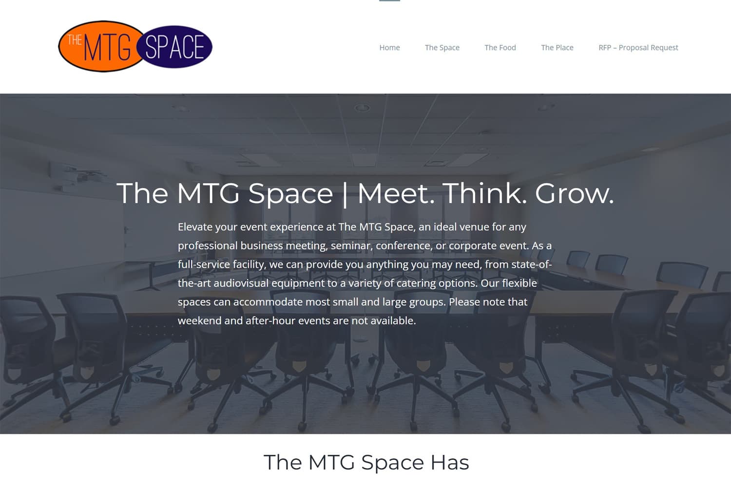 Screenshot of The Meeting Space website