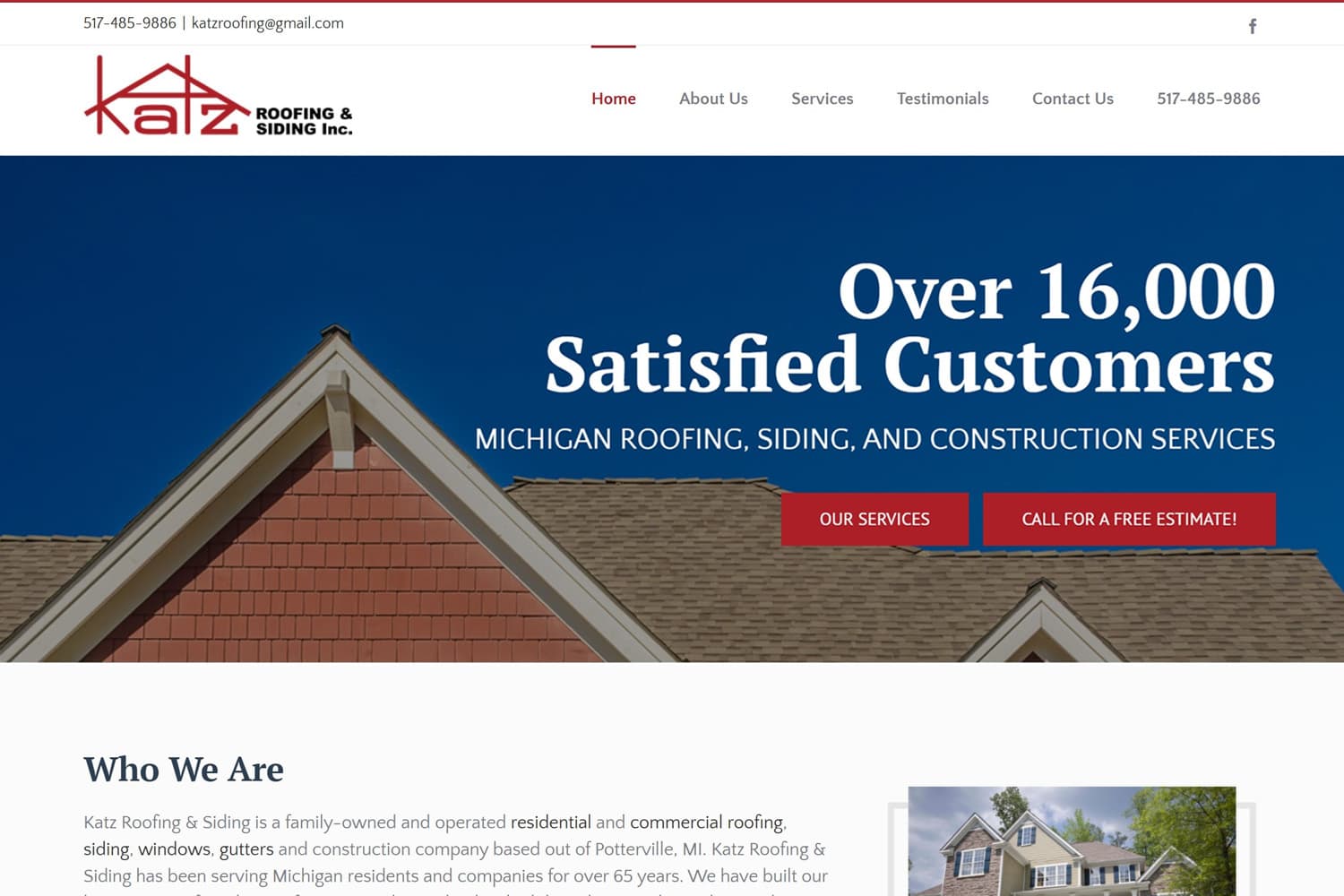 Screenshot of Katz website