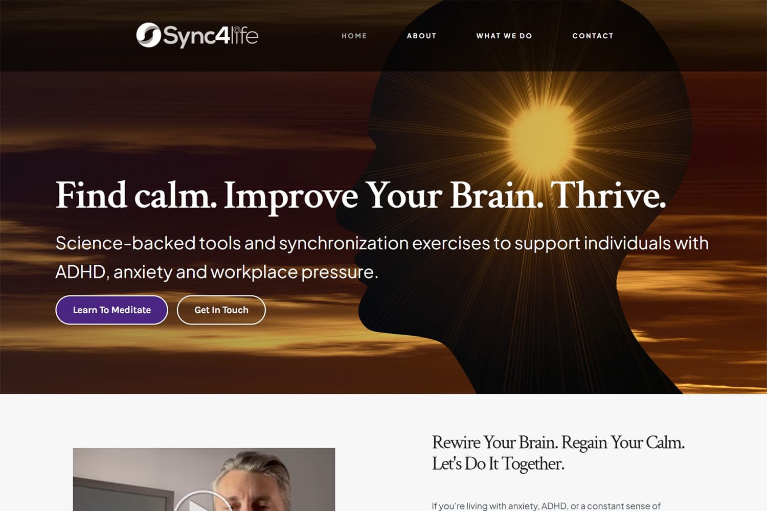 Screenshot of sync4life website
