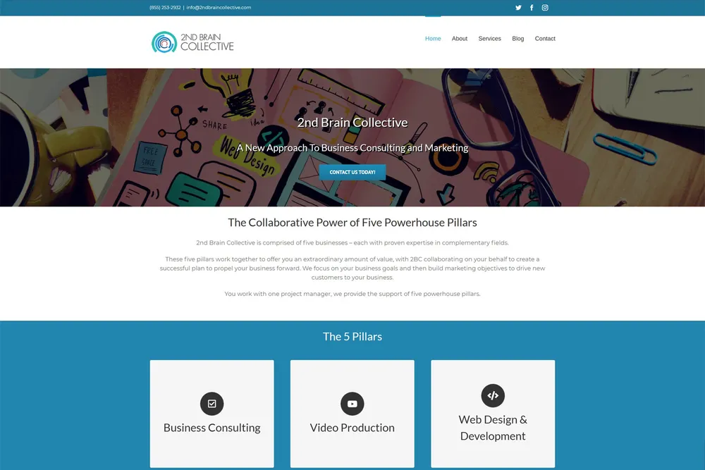 Screenshot of the 2nd Brain Collective website