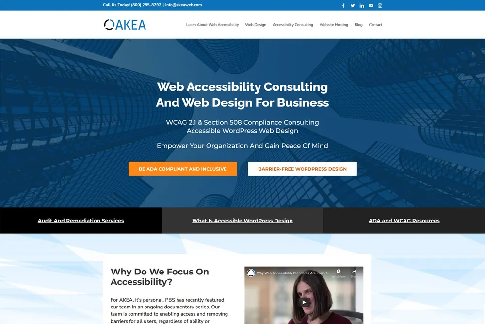 Screenshot of the AKEA Web Solutions website