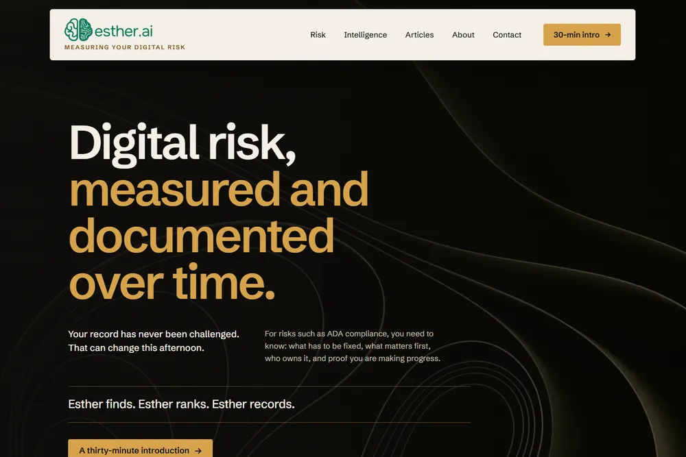 Screenshot of the esther.ai website