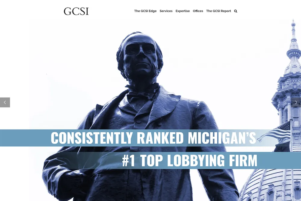 Screenshot of the GCSI website