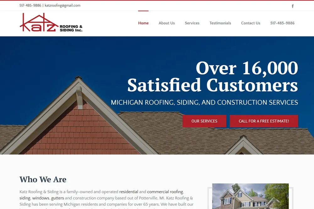 Screenshot of the Katz website