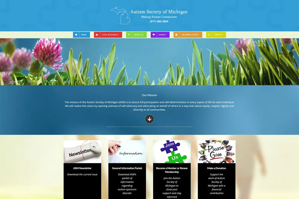 Screenshot of the Michigan Autism Council website