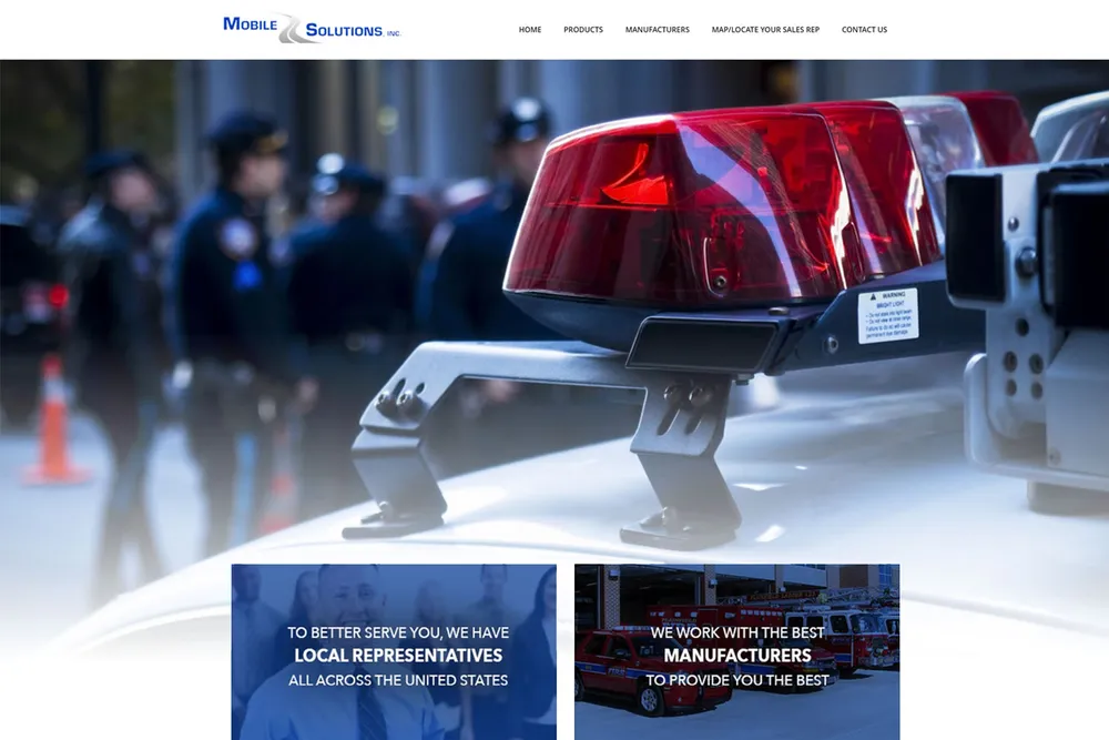 Screenshot of the Mobile Solutions website