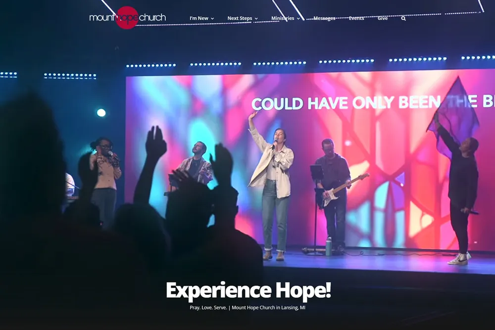Screenshot of the Mount Hope Church website